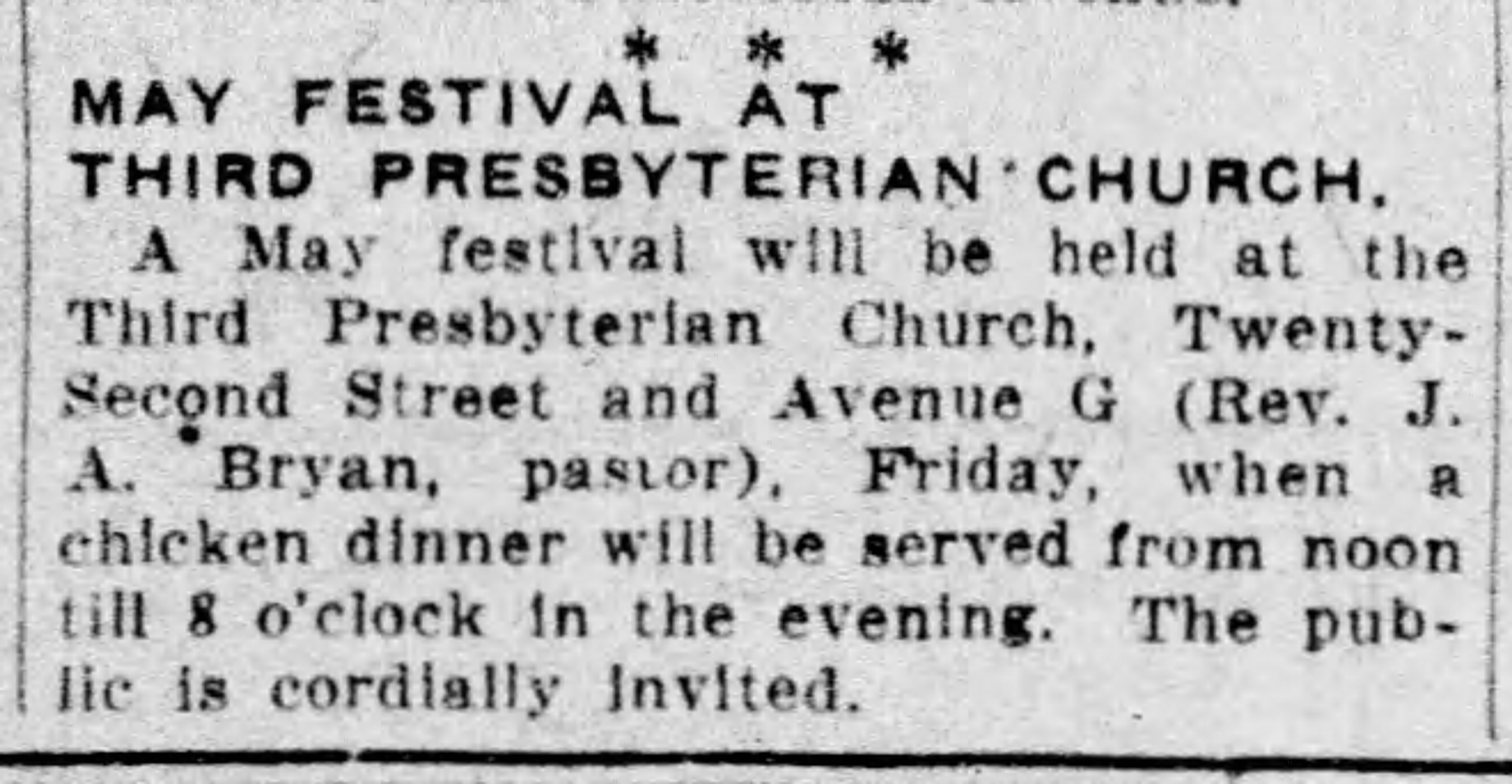 May Festival at Third Presbyterian Church